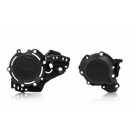 Kit de protections de carters d'allumage et d'embrayage noir ACERBIS pour Husqvarna 250/300 TE 2020 à 2021