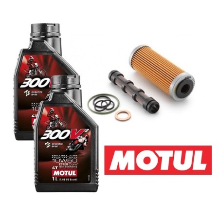 Pack vidange MOTUL 300V2 10W50 pour 250/350 FE/FC 4 Temps 2014 à 2021