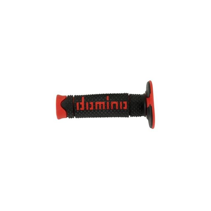 Poignées Domino Off-Road Full Grip Noir-Rouge