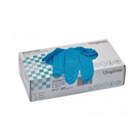 Gants nitrile d’atelier DRAPER bleu (100 pièces) L