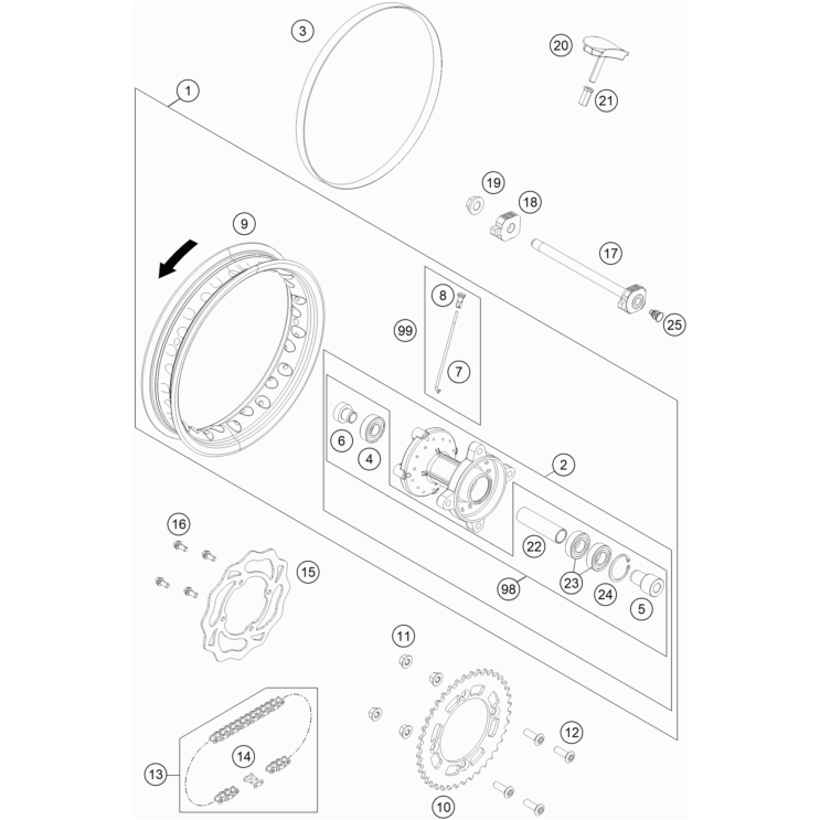 Roue arrière HUSQVARNA 50 TC 2023