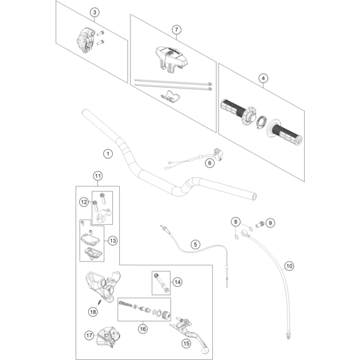 Guidon et commande HUSQVARNA 65 TC 2023