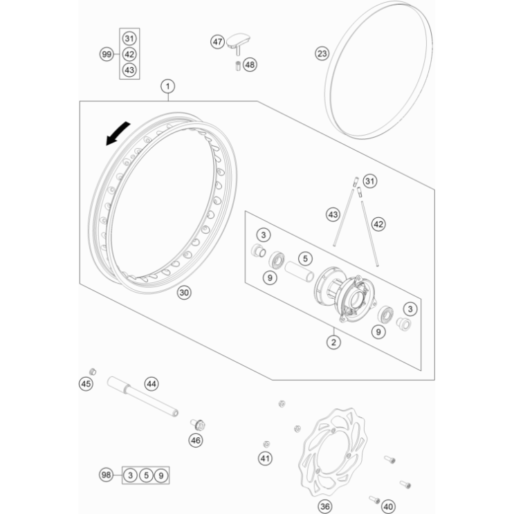 Roue avant HUSQVARNA 65 TC 2023