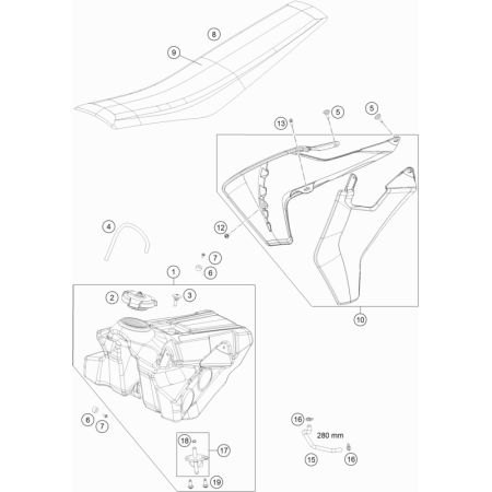 Réservoir, selle HVA 85 TC...