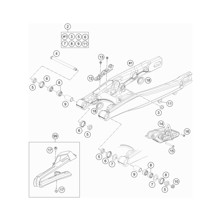 Bras oscillant HUSQVARNA 85 TC 2023