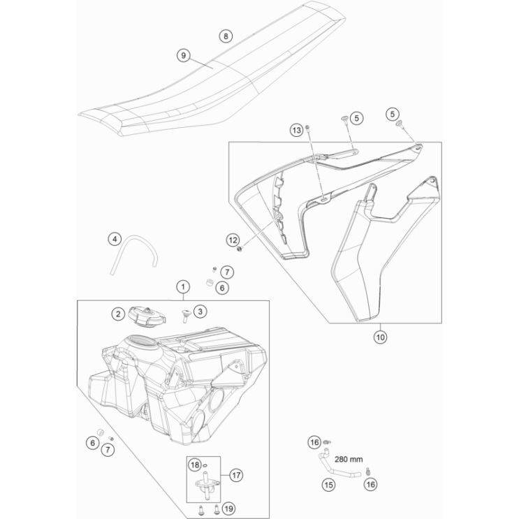 Réservoir, selle HUSQVARNA 85 TC 2023