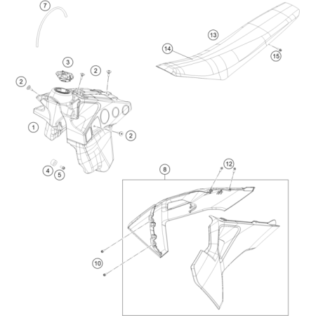 Réservoir, selle HUSQVARNA...