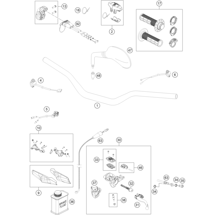 Guidon et commande HUSQVARNA 250 TE 2023