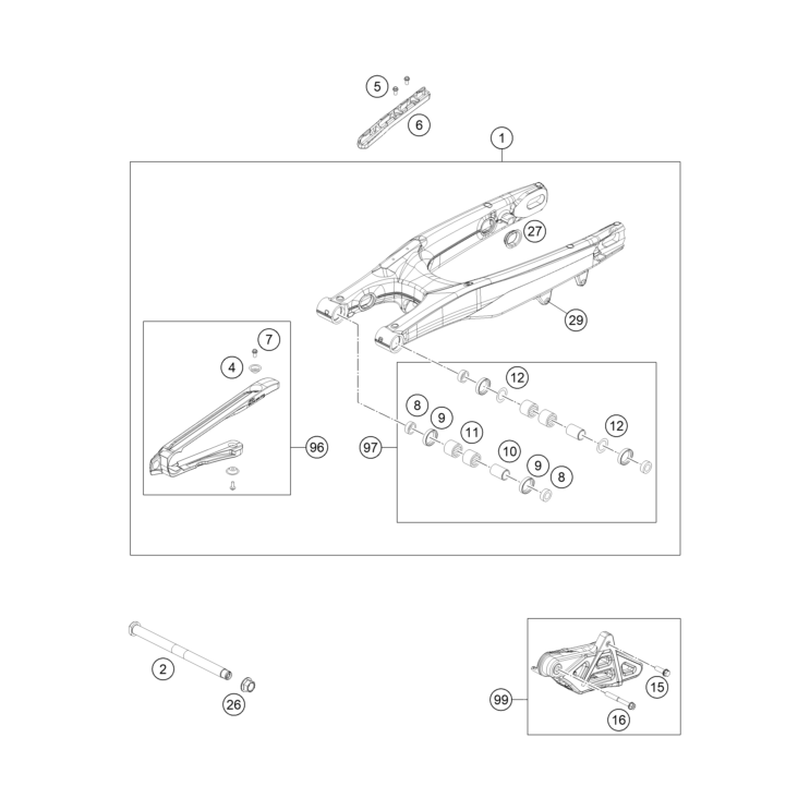 Bras oscillant HUSQVARNA 250 TE 2023