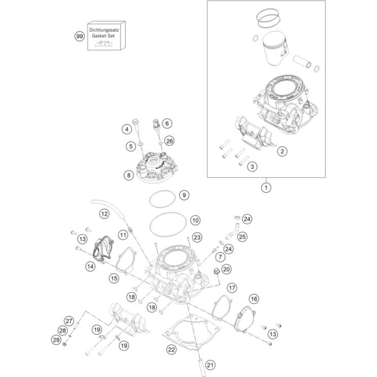 Cylindre,culasse HUSQVARNA 300 TE 2023