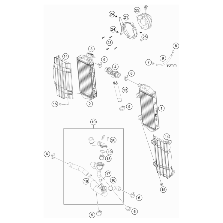 Circuit de refroidissement HUSQVARNA 250 FE 2023