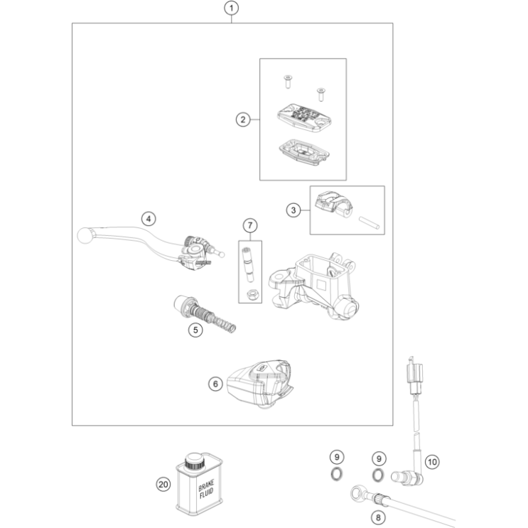 Maitre cylindre de frein AV HUSQVARNA 350 FE 2023