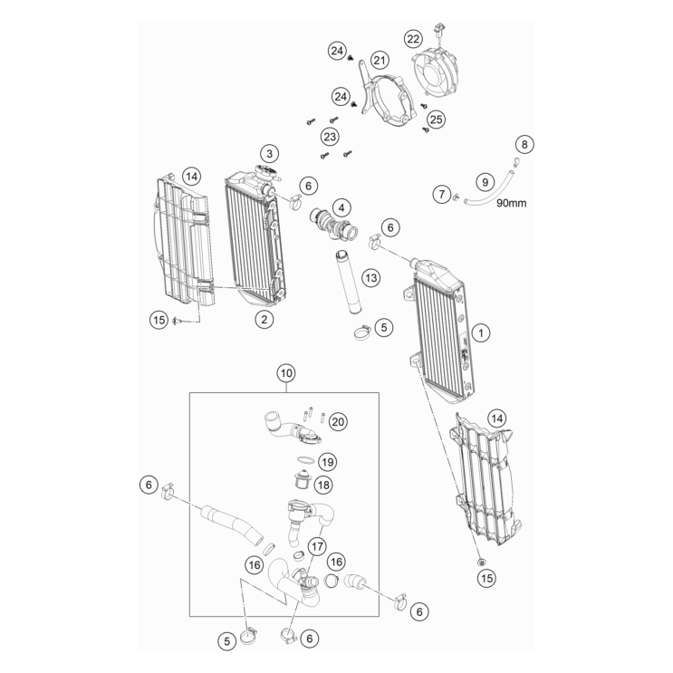 Circuit de refroidissement HUSQVARNA 350 FE 2023