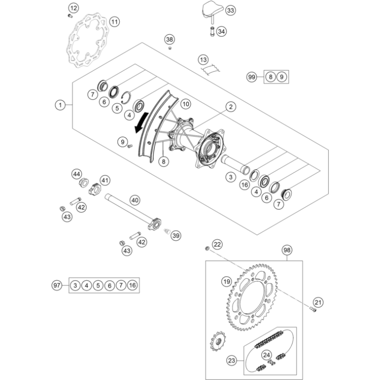 Roue arrière HVA 450 FE 2023