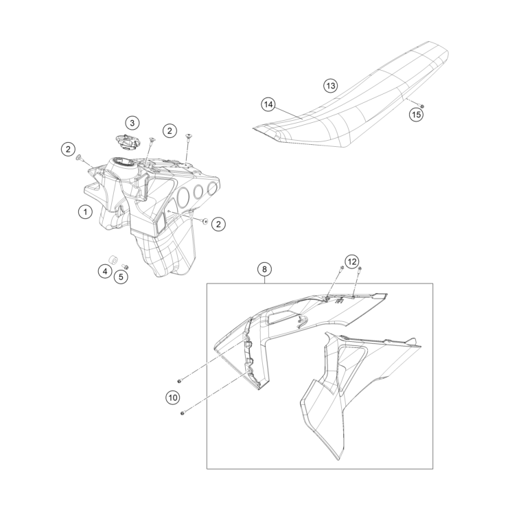 Réservoir, selle HVA 450 FE 2023