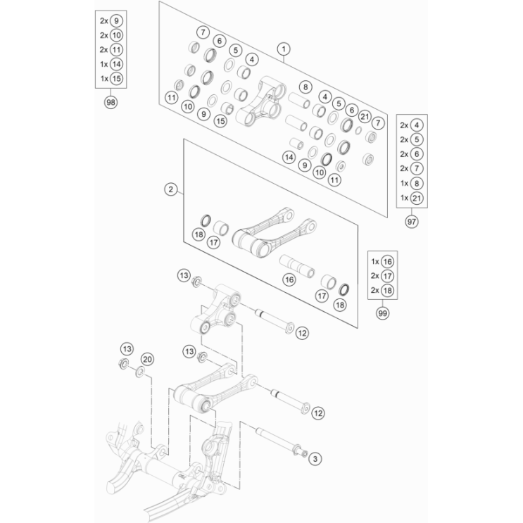 Biellettes de suspension HUSQVARNA 501 FE 2023