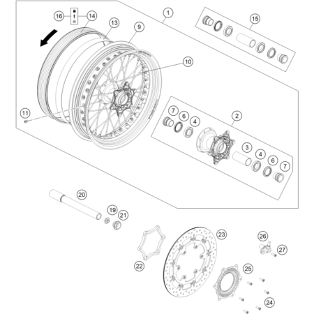 Roue avant HUSQVARNA 701 SM...