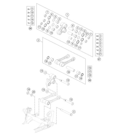 Biellettes de suspension HVA 250 TE 2014