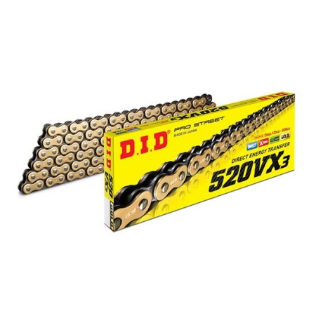 Chaine DID520VX3(GOLD&BLACK) x 118 mail. FJ