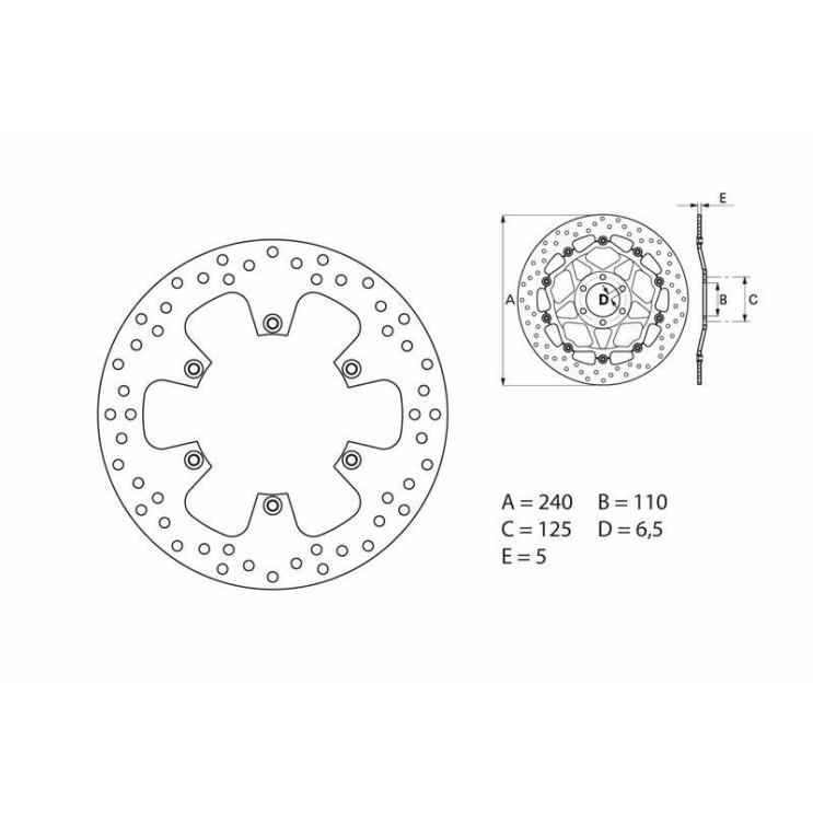 Disque de frein BREMBO Oro fixe 701 sm 2016-22