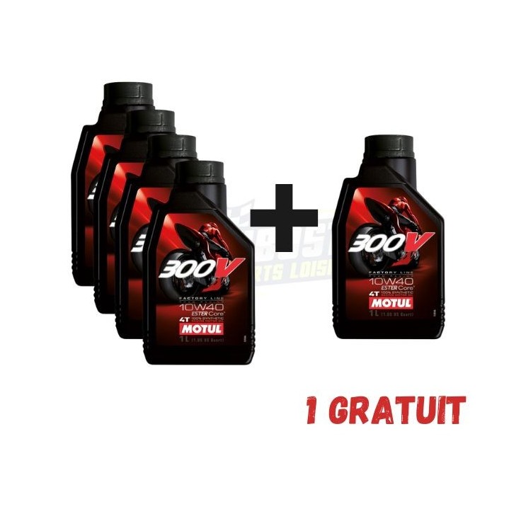 Pack Motul 300V 4T 10W40 4+1 gratuit pour Sherco Pack Motul 300V 4T 10W40 4+1 gratuit pour Sherco