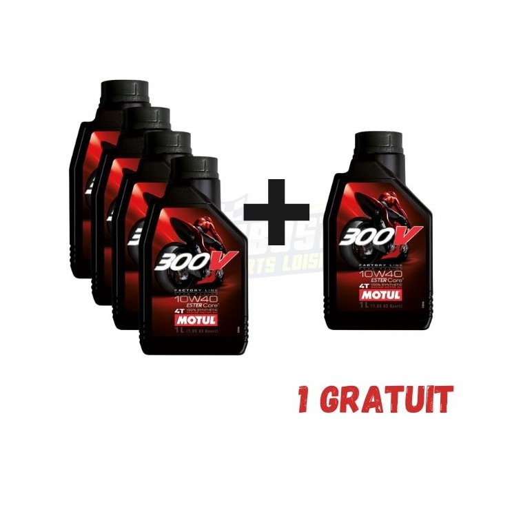 Pack Motul 300V 4T 10W40 4+1 gratuit pour Sherco