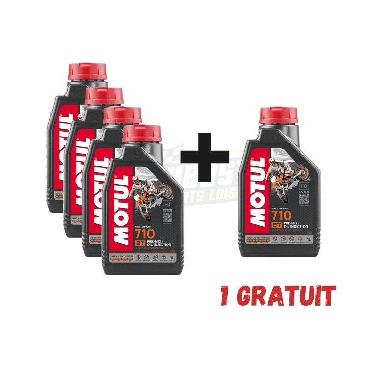 Pack Motul 710 2 Temps 4+1 gratuit pour Sherco