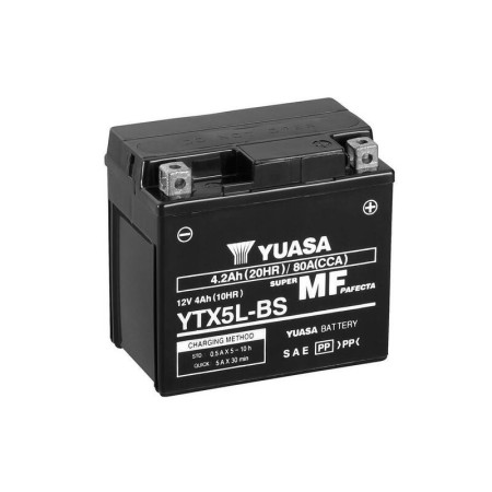 Batterie YUASA YTX5LBS sans entretien avec pack acide pour Husqvarna