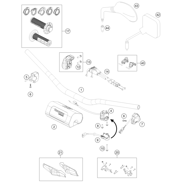 GUIDON, COMMANDES HUSQVARNA 300 TEI 2024