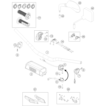GUIDON, COMMANDES HUSQVARNA...