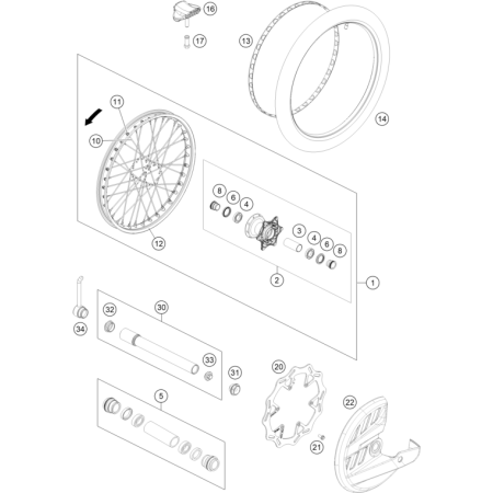 ROUE AVANT HUSQVARNA 350 FE...