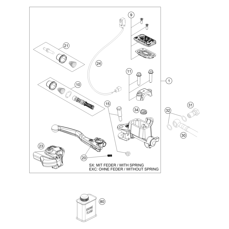 MAITRE CYLINDRE DE FREIN AVANT HUSQVARNA 350 FE PRO 2024