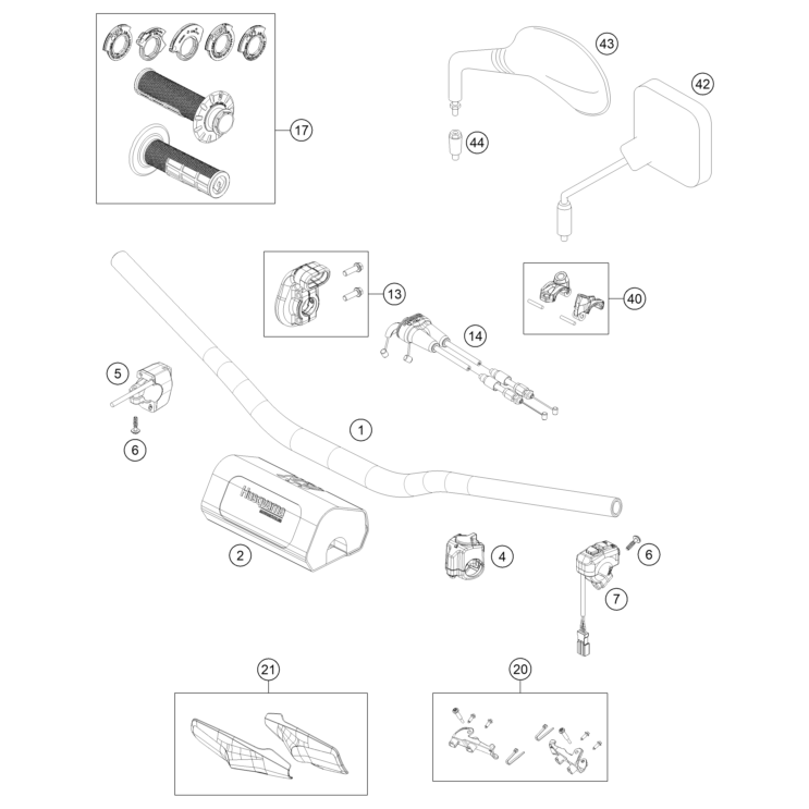 GUIDON, COMMANDES HUSQVARNA 450 FE 2024
