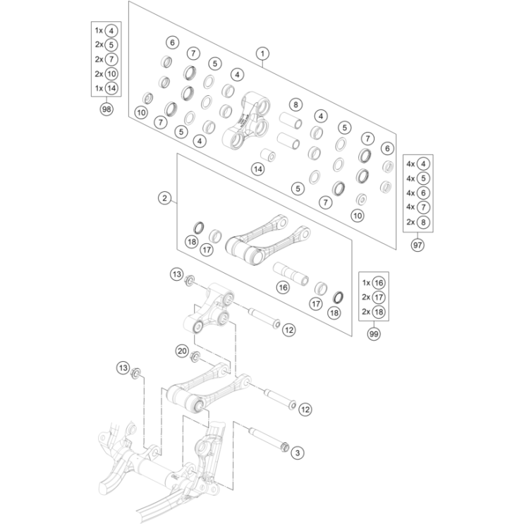 BIELLETTES DE SUSPENSIONS HUSQVARNA 450 FS 2024