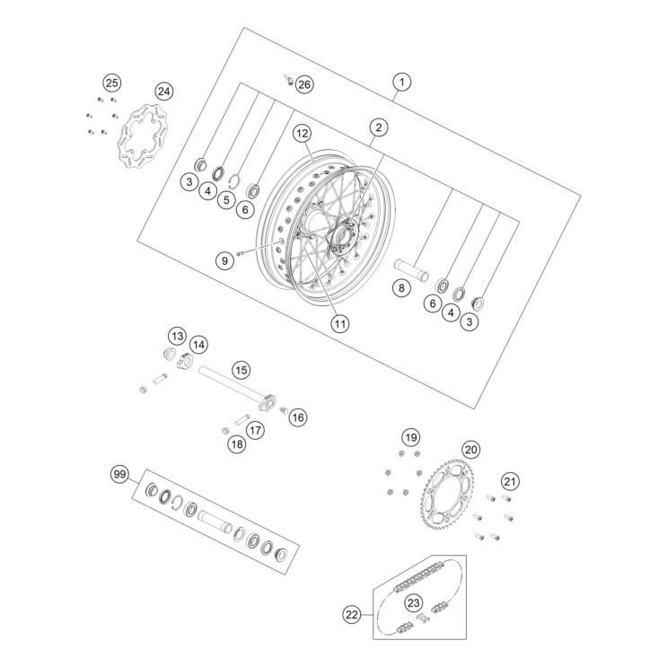 ROUE ARRIERE HUSQVARNA 450 FS 2024