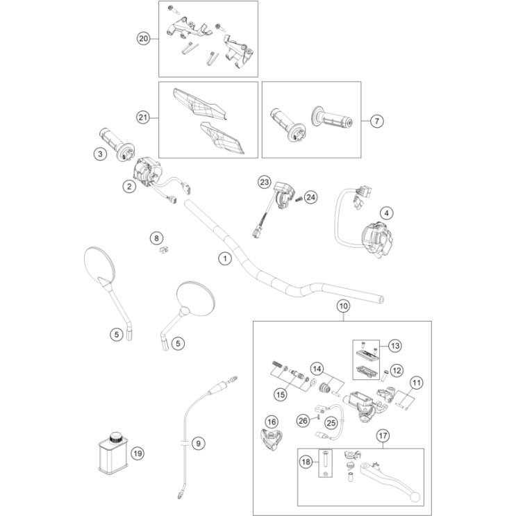 GUIDON, ARMATURES HUSQVARNA 701 ENDURO 2021