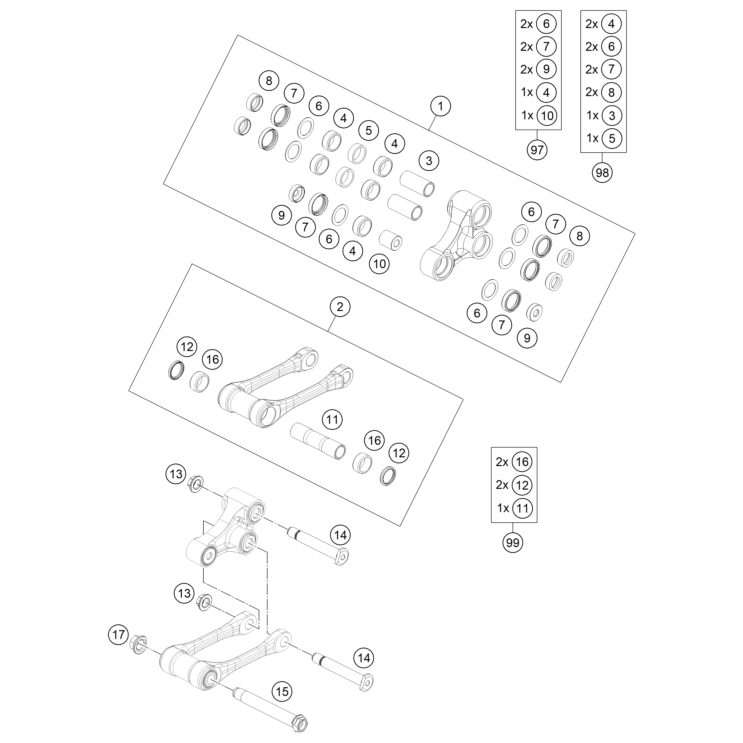 BIELETTES DE SUSPENSIONS HUSQVARNA 350 FC 2024