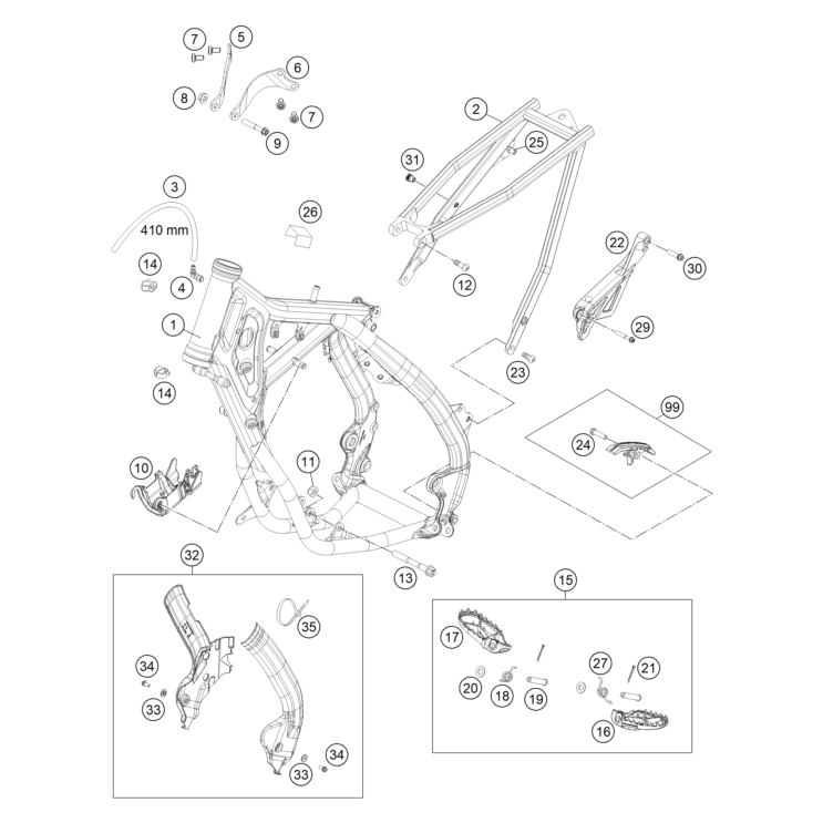 CADRE HUSQVARNA 85 TC PETITES ROUES 2024