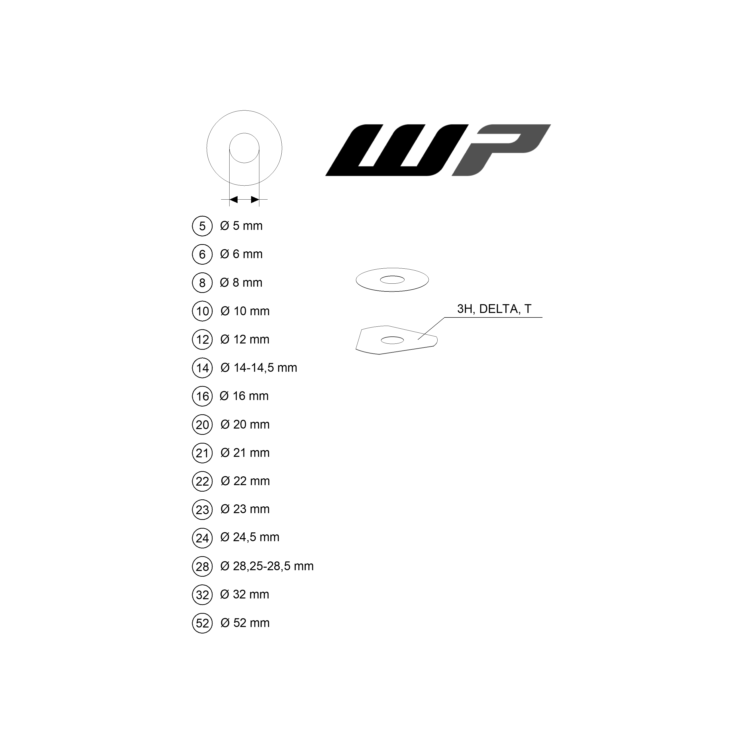 RONDELLES WP POUR SETTING HUSQVARNA 85 TC PETITES ROUES 2024