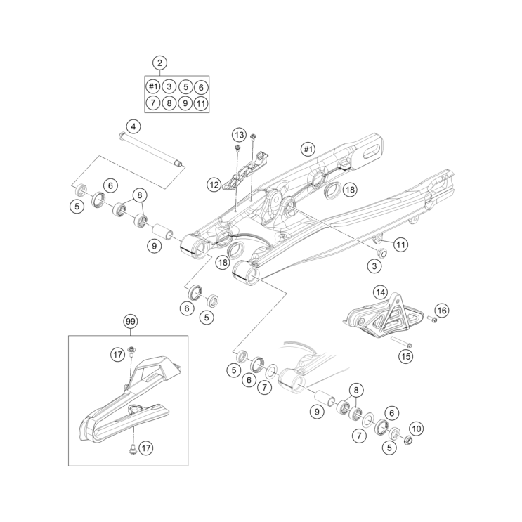 BRAS OSCILLANT HUSQVARNA 85 TC GRANDES ROUES 2024