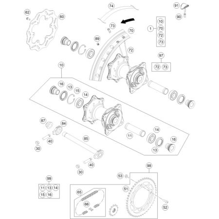 ROUE ARRIERE 85 TC 19/16 2022