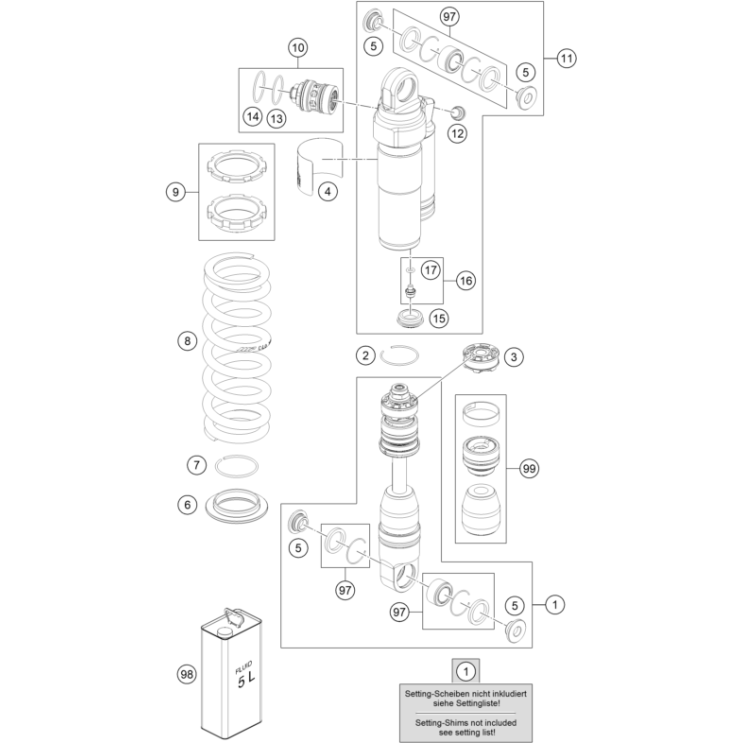 ARMORTISSEUR ECLATE HUSQVARNA 65 TC 2025