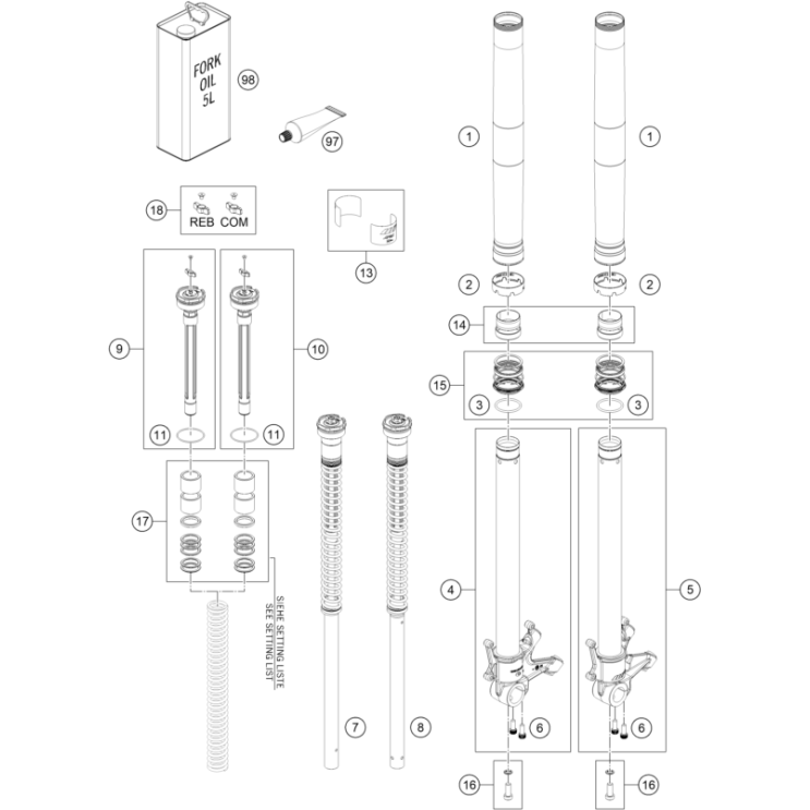 FOURCHE TELESCOPIQUE HUSQVARNA  801 SVARTPILEN 2024