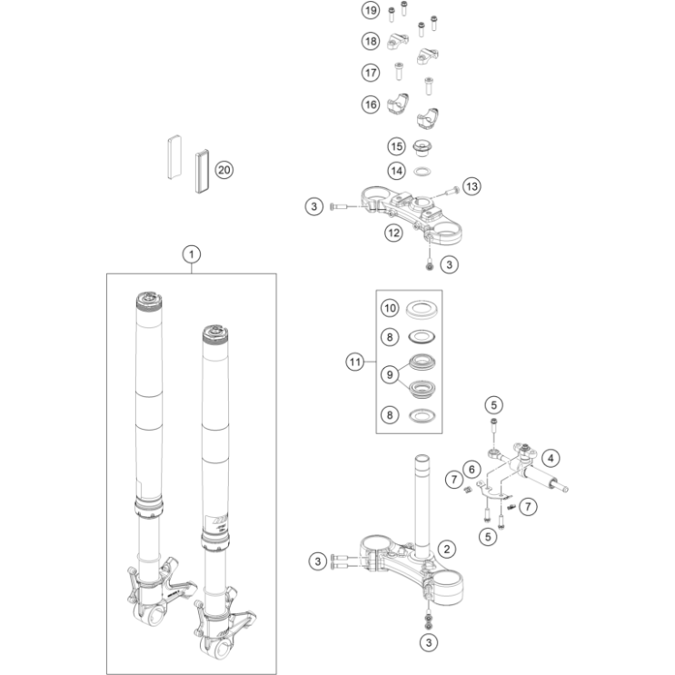 FOURCHE TELESCOPIQUE, TE DE FOURCHE HUSQVARNA 801 SVARTPILEN 2025