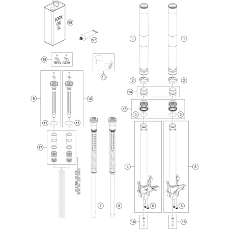 FOURCHE TELESCOPIQUE ECLATE...