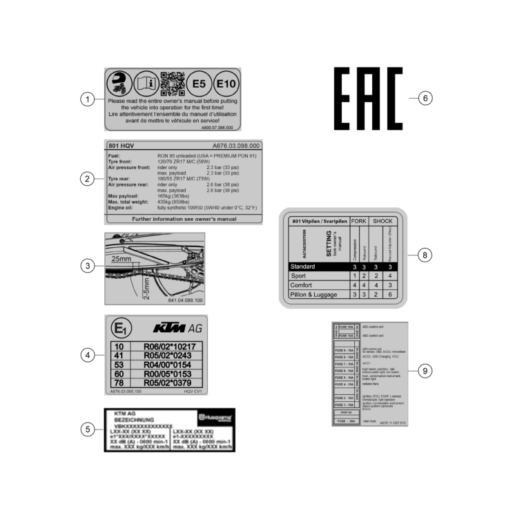 STICKERS HUSQVARNA 801 SVARTPILEN 2025