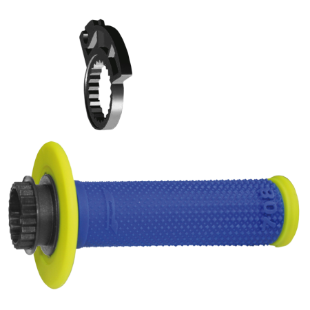 Poignées PROGRIP 708 Lock on + 7 CAMS Jaune Fluo/Bleu Elect 
