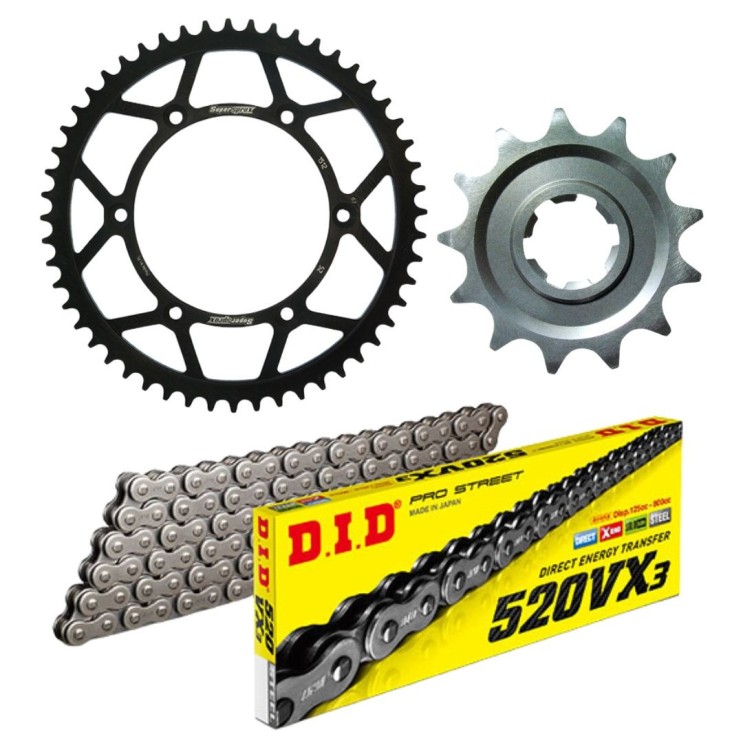 Kit chaîne 14/48 DID HUSQVARNA tous modèles enduro/cross 2014 & plus.