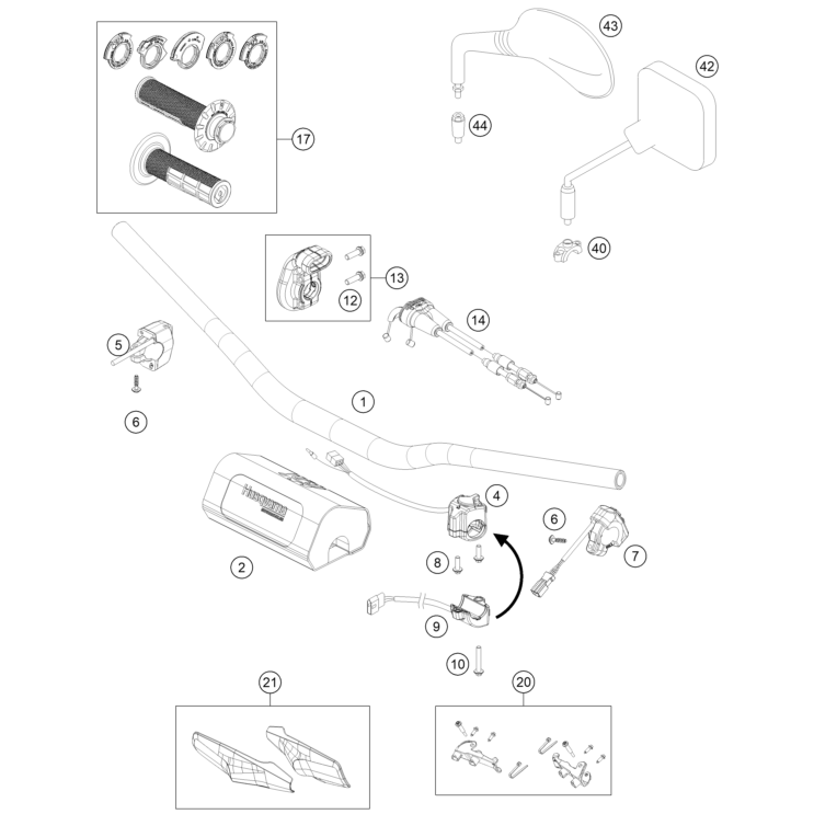  GUIDON, ARMATURES HUSQVARNA 125 TE 2026