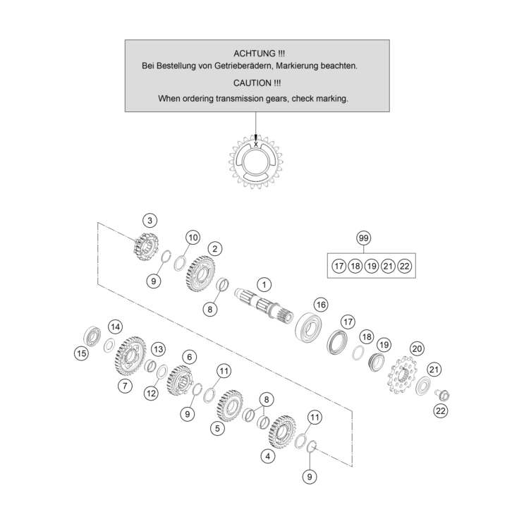 ARBRE SECONDAIRE HUSQVARNA 125 TE 2026